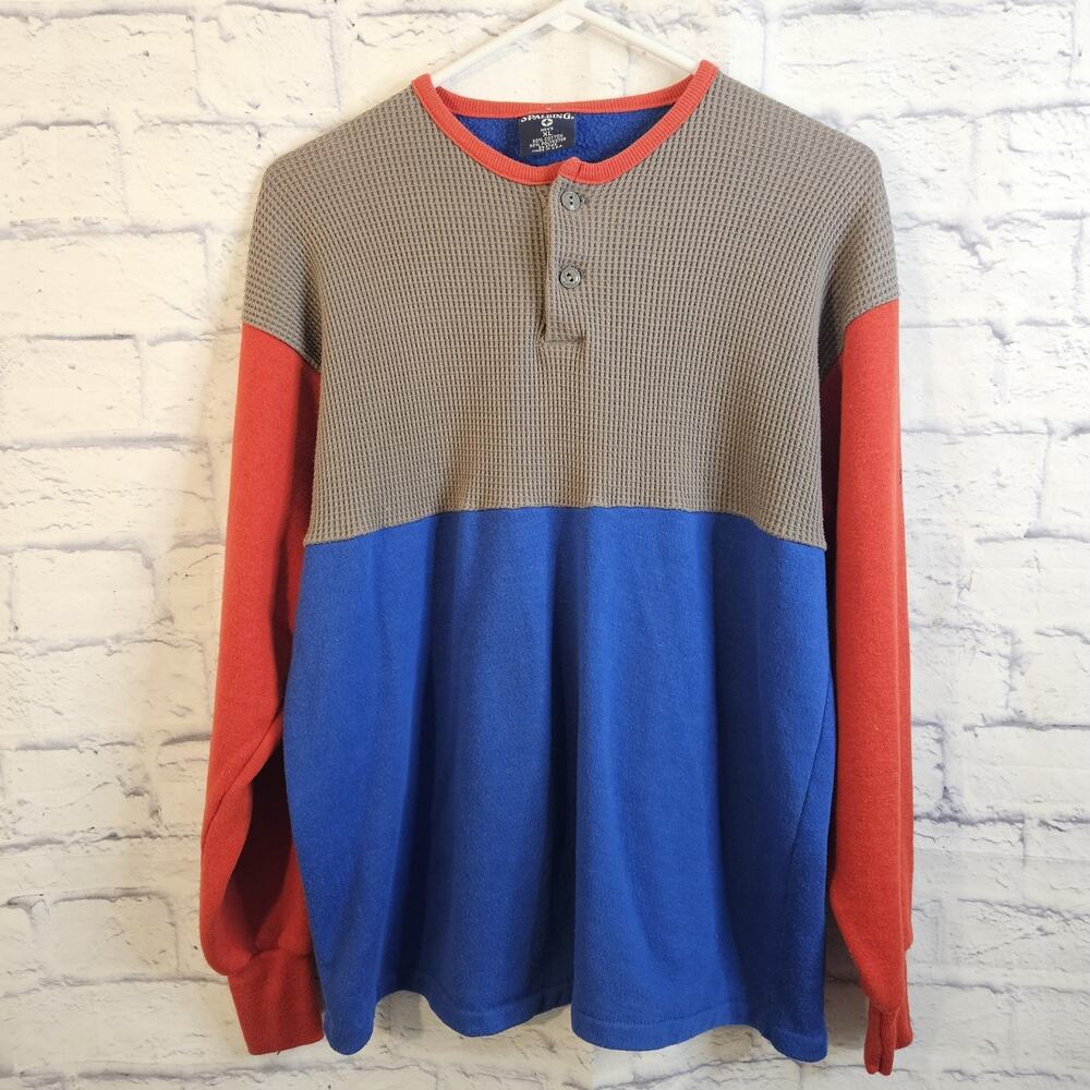 Vintage Spalding Sweatshirt Mens XL Colorblock Crew Neck Active